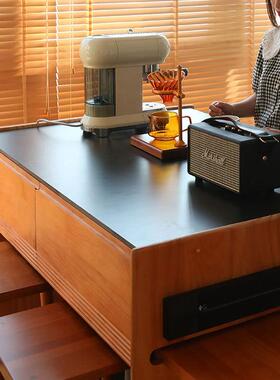 馨居岛宜台餐桌一体可伸缩日式岩板开YCR放式厨房吧台收纳实餐边