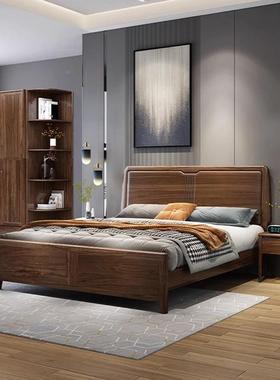 乌金木新中式床轻29720现代实木卧室奢1.8米双人床中婚小户型大床