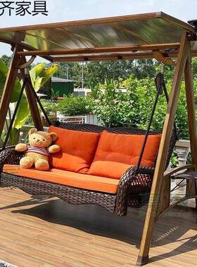 户双吊人秋千庭院荡秋千室床外室内小院摇外篮家用82465花园铁艺