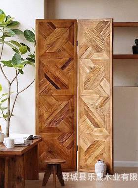 实木屏风205新OBF隔断板玄关遮风挡2板实木屏款折叠酒店屏风板