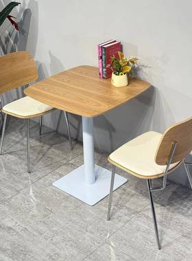 轻奢接待洽桌椅组合商务谈判灰桌色岩板三小GZJ圆腿桌子一谈四椅