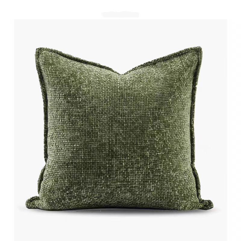 样板房客厅抱枕轻奢简约现代软装沙发靠垫方枕样板间酒店墨绿抱枕