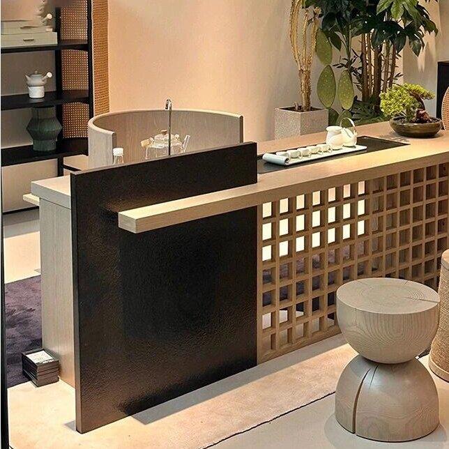 新款2042茶新款椅白蜡木茶桌组XAB合家用客厅阳台喝桌办公室茶室