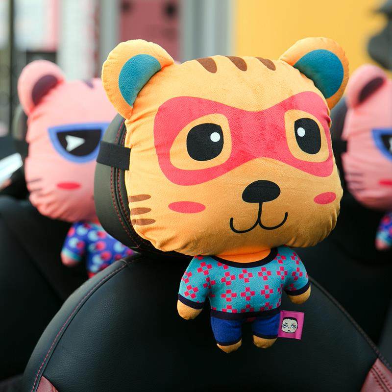 90可头爱汽车头枕护颈靠枕女生车座用枕卡通车载椅车枕腰靠