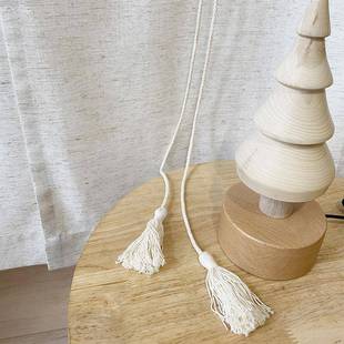 隔日式亚绳麻素室F9675HHS色分片米色门帘吊穗绑出租屋半帘卧断短