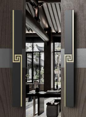 实新中式大木门把拉手现货有TIM框玻璃门拉手仿古铜黑色包厢会议