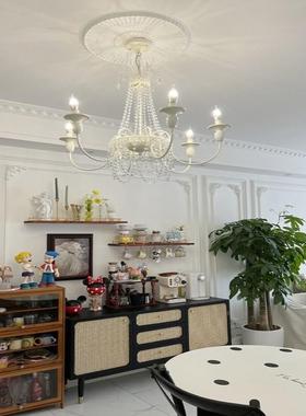 法式奶11777吊油墅风别客厅水晶灯复古奢卧室公主房间轻主灯餐厅