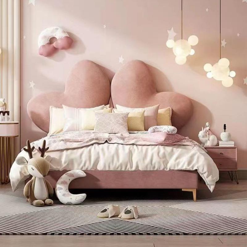 儿意式奢布艺床童床男孩现简约BPY卧室创意轻卡通网红床女孩代公