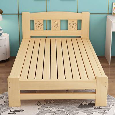 带男孩女孩婴儿床简人易DEM单公主加宽拼接床拼接床木儿童床实护