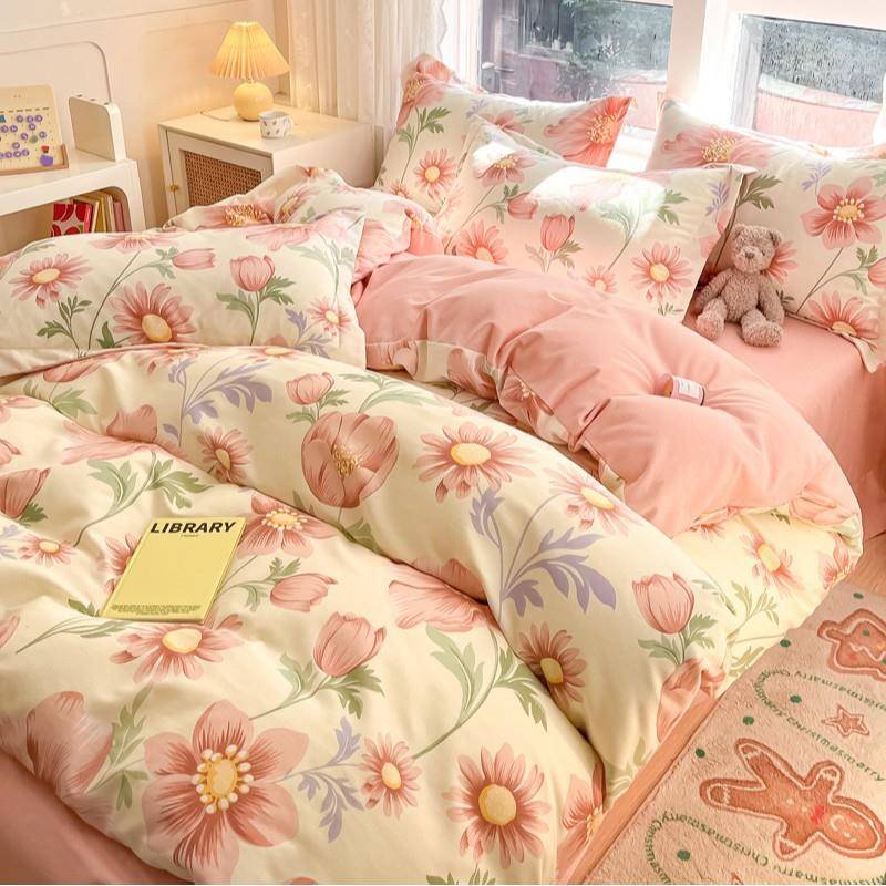 上舒尊客款||全棉加厚磨印花床四件套被套床HCHC单秋冬纯棉保暖床