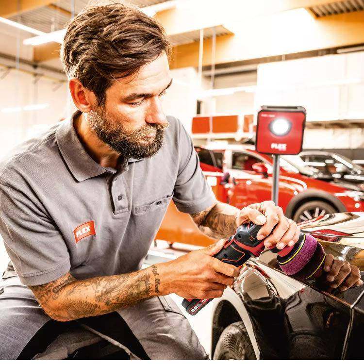 FLEX锂电偏合心抛光QVP机打PXE8010.8-EC巧汽车磨打蜡二一小轻便