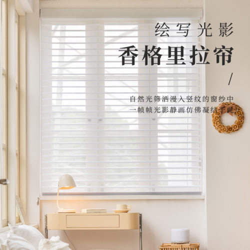 手动电动香格里拉帘垂直帘竖式百叶窗竖条办公室家用书房遮光窗帘