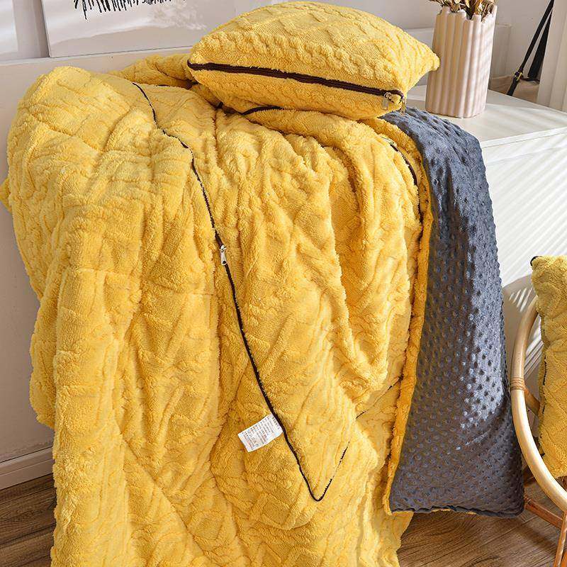 纯色加厚珊瑚绒双面绒两F77T6TT7抱公枕被汽子办室午睡毯子车沙发,居家布艺,抱枕被,淘宝优惠券,粉丝福利购,淘宝优惠卷