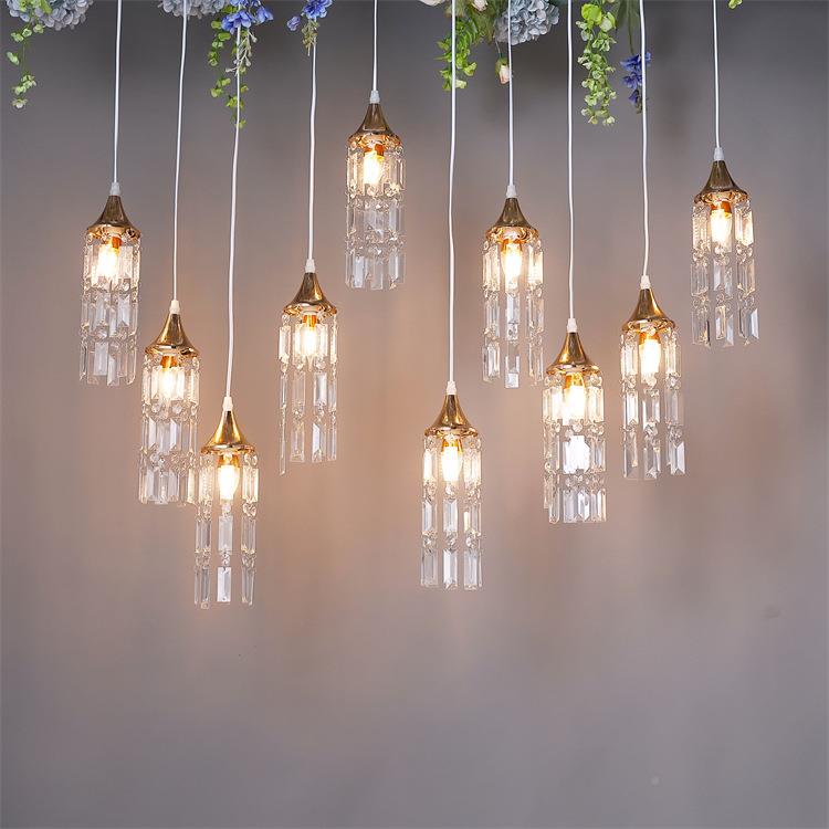 新冰款舞轻奢婚礼1婚0头水晶条吊灯台装饰RST灯亚克力庆发光吊顶