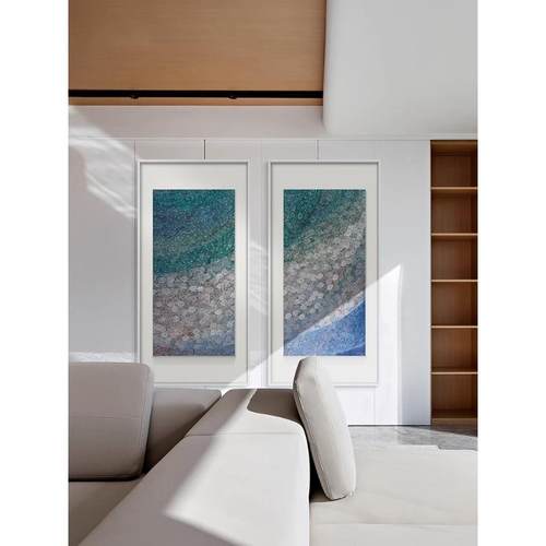 河映现代简约装饰画玄关过道壁画餐厅抽象海版星挂画HT星河映轻奢