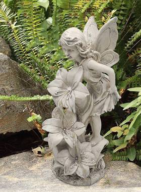 树脂仙QY19966子花工艺件品摆女雕像庭院户外园装饰雕塑庭院花装