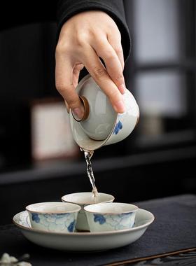 复古碗手绘三盖才具碗茶套装家用轻奢陶瓷功夫泡茶xtz-0240带壶承