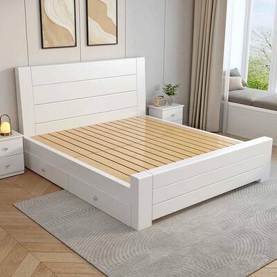 新中.式米床实木床15米现代简约1.8双人经济型1.0m出租房用单GIE