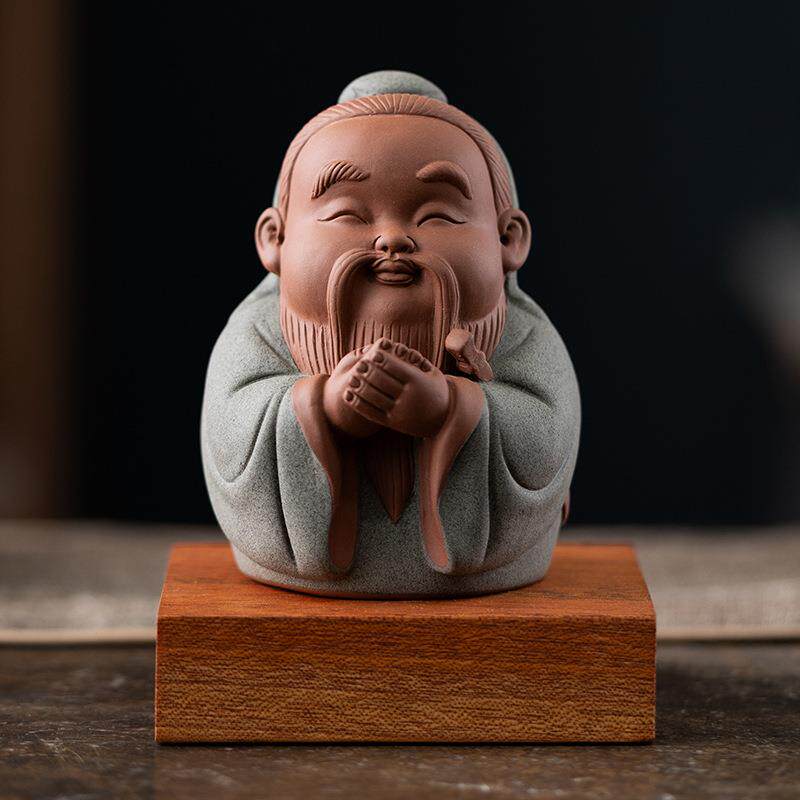 子孔件夫子老ENJ子可茶宠摆精品茶玩爱历史人物励志家居装饰工孔