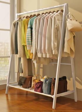 家逸创意衣帽实RFL架木地架卧室简易挂衣架衣架简约衣落服子