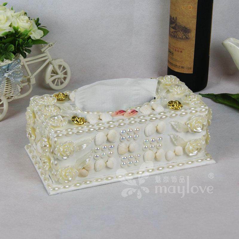 244贴珍珠贝树叶玫花纸巾瑰时尚桌面纸盒巾盒壳创意欧式家用纸抽,收纳整理,纸巾盒,淘宝优惠券,粉丝福利购,淘宝优惠卷