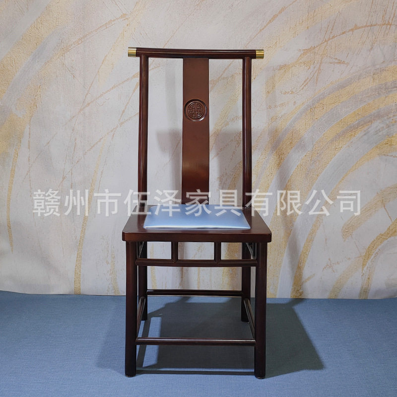 高档酒店餐桌椅实木椅子经济型家用饭店餐厅新中式餐椅带软坐垫椅