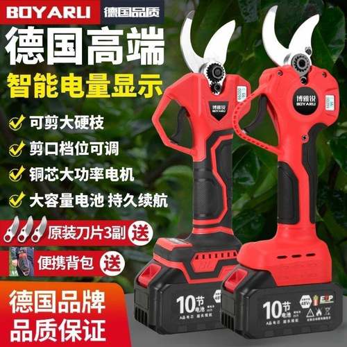 粗德国大功率电动修枝充剪无线果树剪锂园电电10066629式园艺林枝