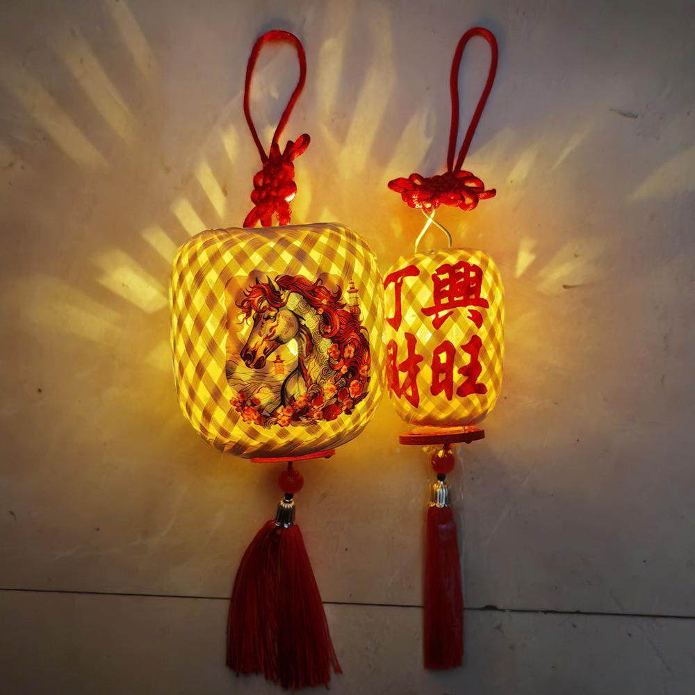 0KMW个成品）8*8c正宗竹编印字灯笼国风文创图发1光小潮汕行m灯国