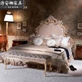 卧奢华欧式 别墅卧家具大户型实木手工雕VHX布艺1.8米花室主床双人