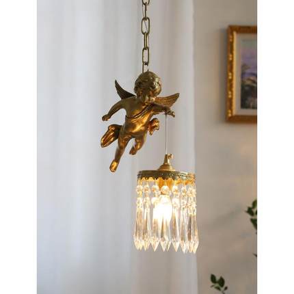 法XL-D0512式中古全铜A台ngel吊e灯阳卧室餐厅欧V美古典intag天使