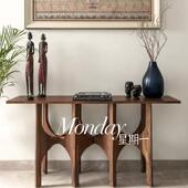 原木简约走玄关台客厅廊储物桌创意n81物计设摆台可 家具