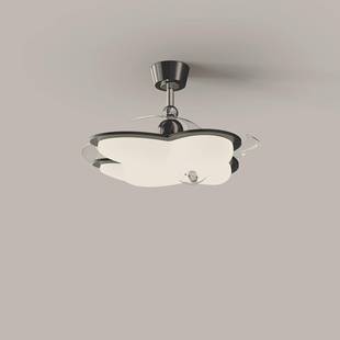 奶油风隐形静智能风一体卧室房间646客厅灯简约护扇音眼餐厅吊扇