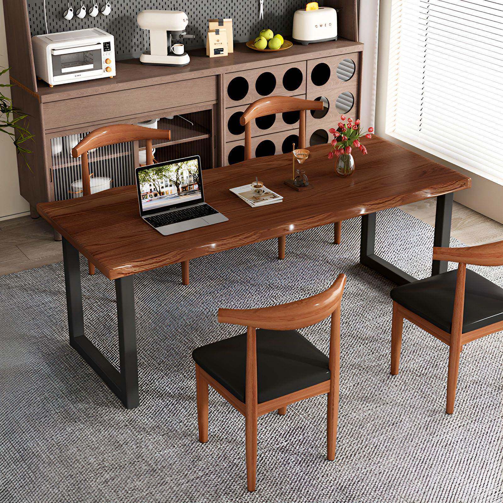 实木餐桌电脑大无品牌/桌客长条桌书桌工作厅台板体桌一会议办公