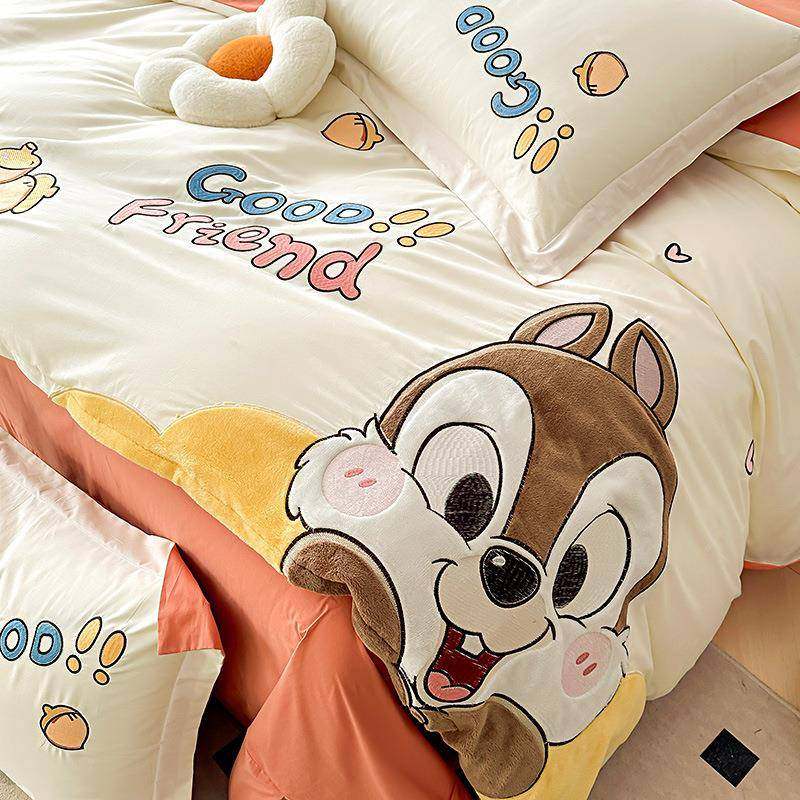 可爱卡全棉床上亲水洗棉肤儿通童套床单被95三四件套男女孩卡通刺
