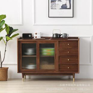 木黑胡移桃木木NPG餐边柜简约现代实樱桃玻璃门储物收纳柜白橡木