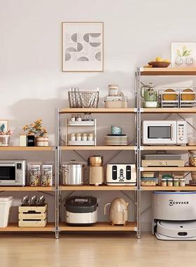 原地微木风落多层置物架日式厨房波炉59775收纳多架家用功能储物