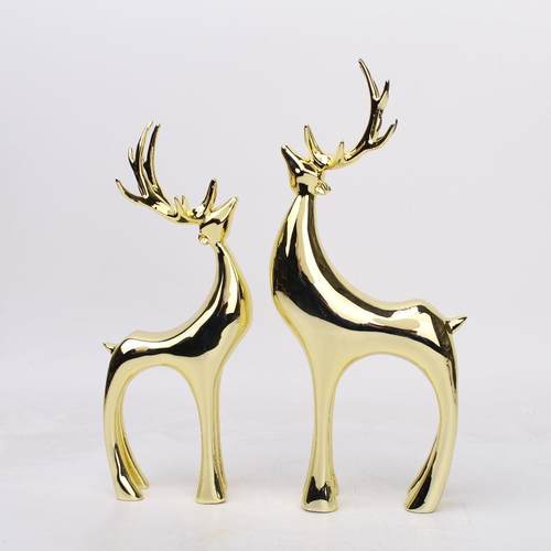 鹿摆75665DJ客厅工艺品玄关摆样件电镀电板间房视柜设轻奢酒柜书