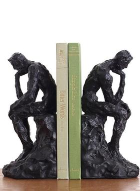 现代艺抽象思考者书书夹书立书房书架书桌装靠树脂ZY8122饰工术艺