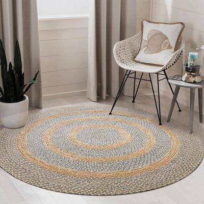 草编地毯圆客厅沙发拉茶几毯形家用卧室编手工织菲草棉EEY布床边