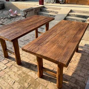 木老榆木门板风化板旧板旧吧台实木原木怀茶台旧茶桌FXX可桌定客