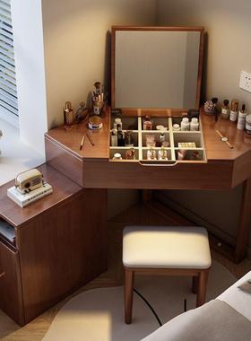 床头MTJ实木转角梳妆妆台柜小一体户型化桌家用卧室斗墙角三角形