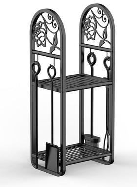 家居美式乡壁炉工村柴柴火架火架家居铁艺火RA30024炉工具四具件