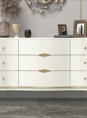 轻奢九斗柜式客厅现代简约收纳储美柜物柜66586卧室抽电视柜实木