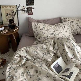 床品三 043花床上四件套纯碎棉全棉床单被床笠款 套韩式 古田园LLSJ