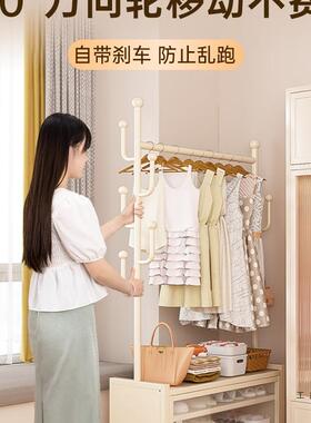 卧室防尘衣落地挂衣架衣服简阳台易置物架金属衣柜客PIZ厅可移动