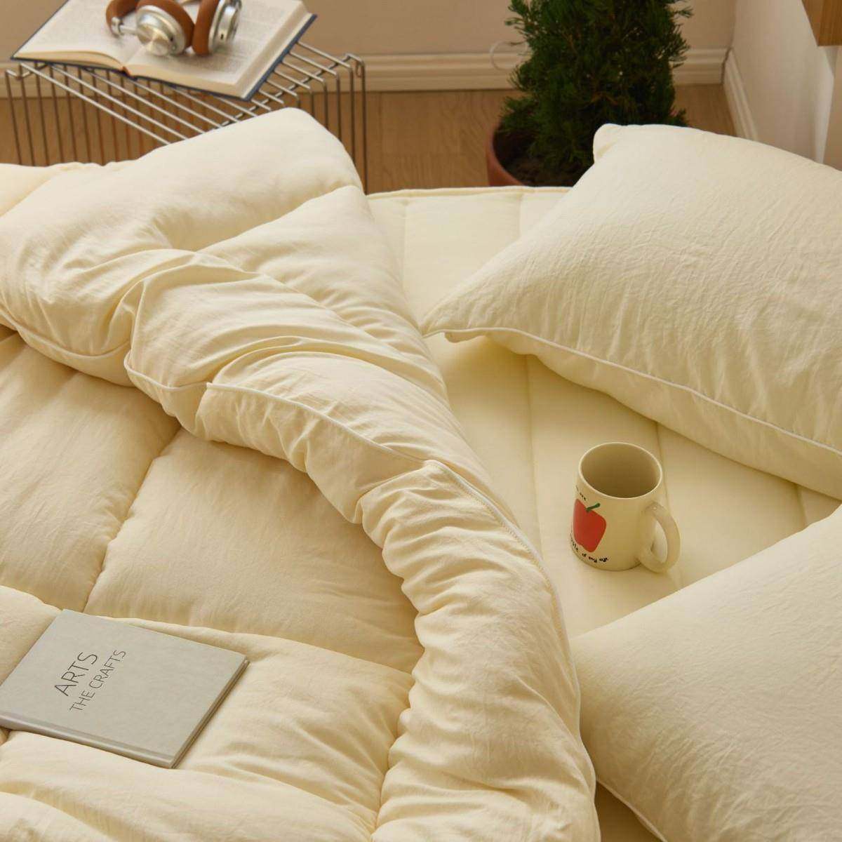 20韩2棉5新款版纯色套F768JJ5T件被子床垫枕套四件套水洗品质绗缝,床上用品,床品套件/四件套/多件套,淘宝优惠券,粉丝福利购,淘宝优惠卷