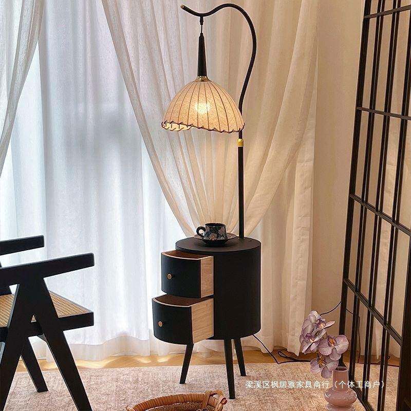 法式中古风卧室置物落地客厅沙发装饰灯架742复古氛围头柜床台灯