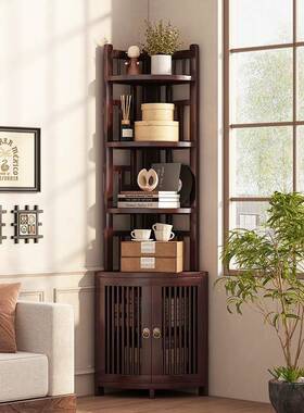 转EYD角置物架厅墙角落收纳柜子客厅地三角展架卧落室拐角储餐示