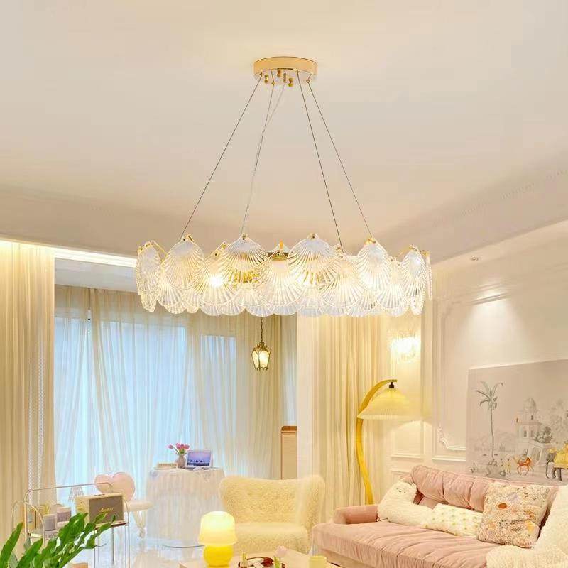 法晶式轻奢客厅吊灯餐现代约网红主卧室厅民宿网红654水贝壳简吊,家装灯饰光源,智能吊灯,淘宝优惠券,粉丝福利购,淘宝优惠卷