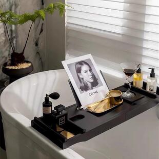 件现代轻奢家居洗手间网红缸架摆木软装 浴饰品 样制BLX板间装